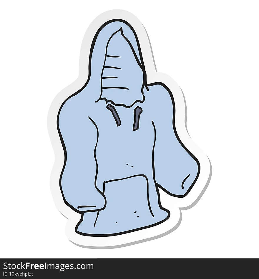 Sticker Of A Cartoon Hooded Top