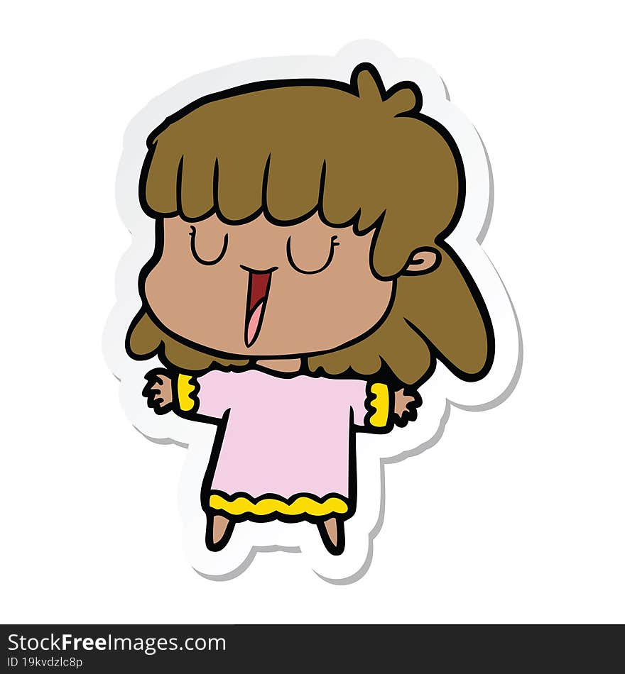 sticker of a cartoon woman