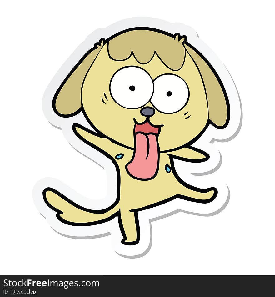 Sticker Of A Cute Cartoon Dog