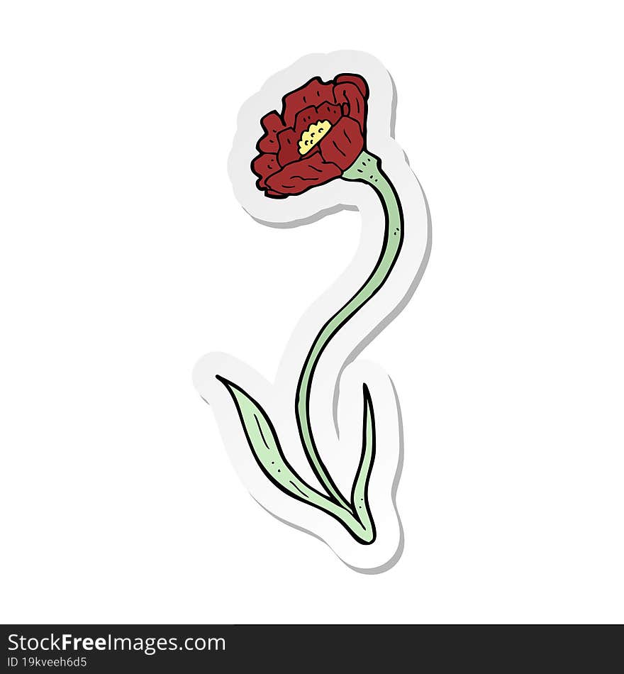 Sticker Of A Cartoon Flower