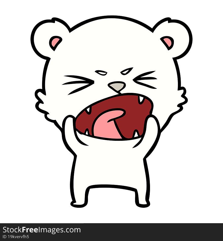 angry polar bear cartoon. angry polar bear cartoon