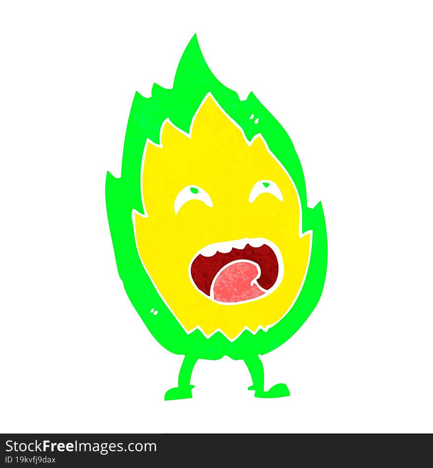 cartoon flame character