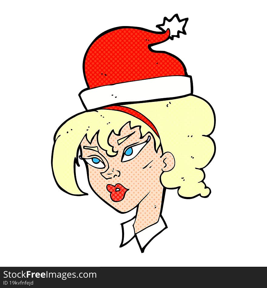 cartoon woman ready for christmas