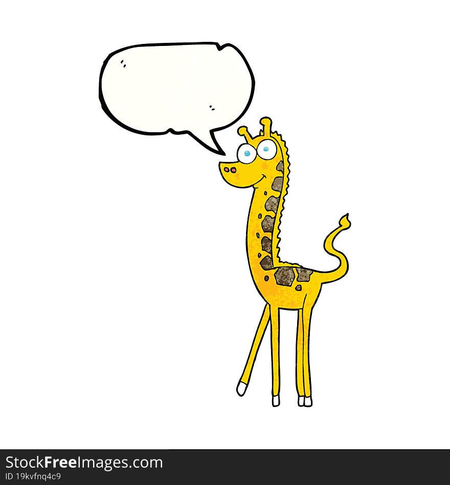 Speech Bubble Textured Cartoon Giraffe