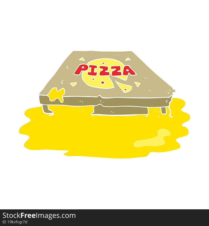 flat color illustration of a cartoon pizza