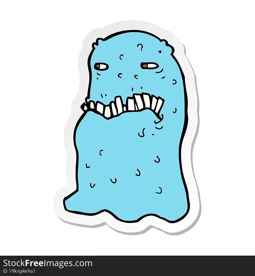 sticker of a cartoon gross ghost