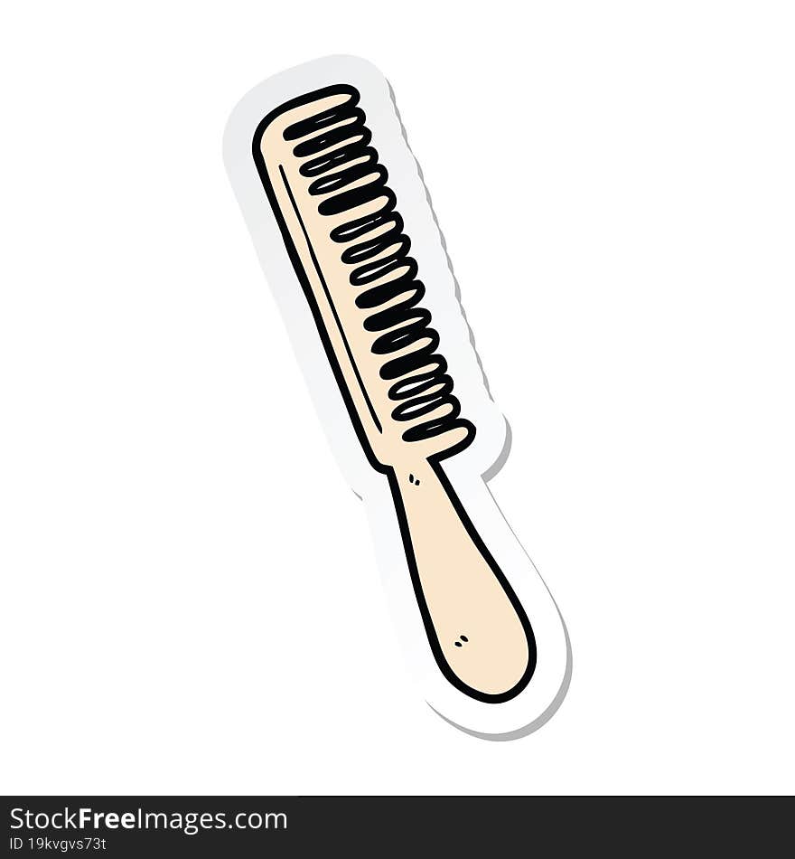 Sticker Of A Cartoon Comb