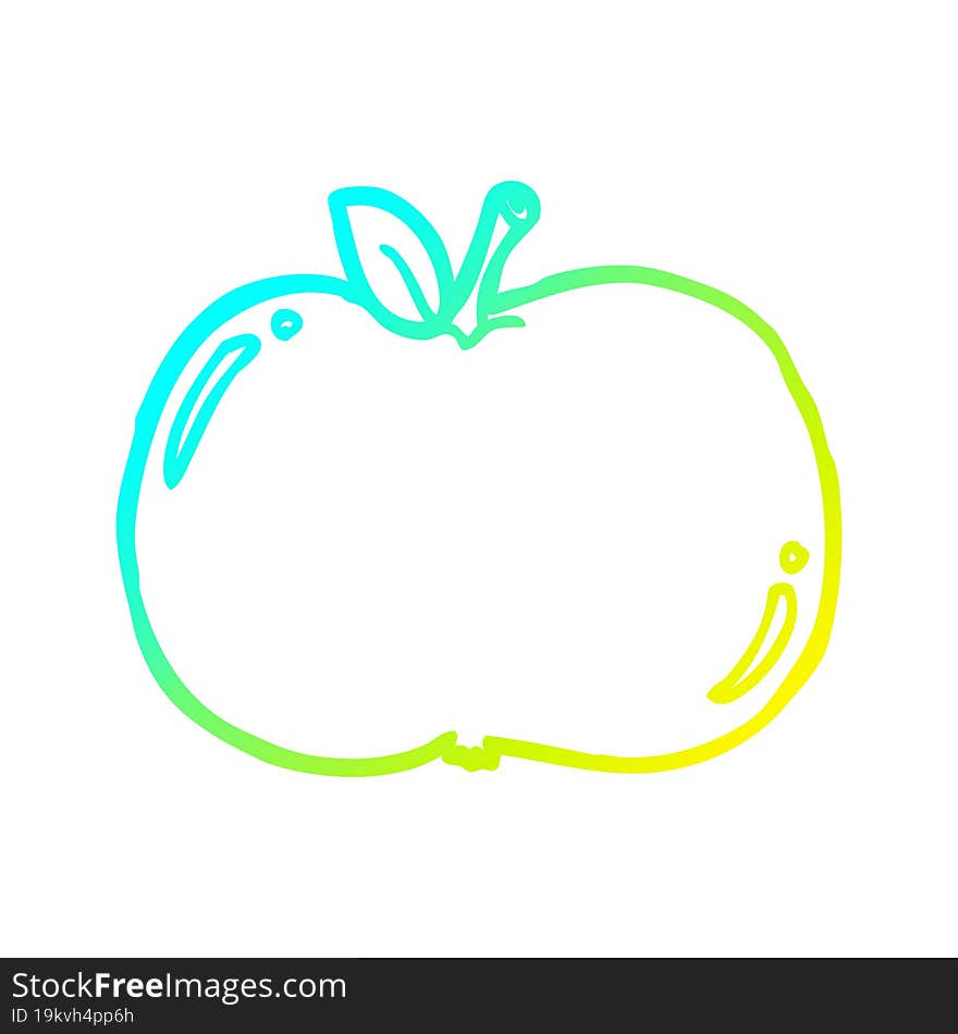 cold gradient line drawing cartoon apple