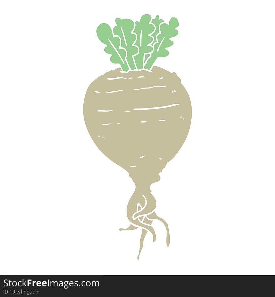 flat color style cartoon root vegetable