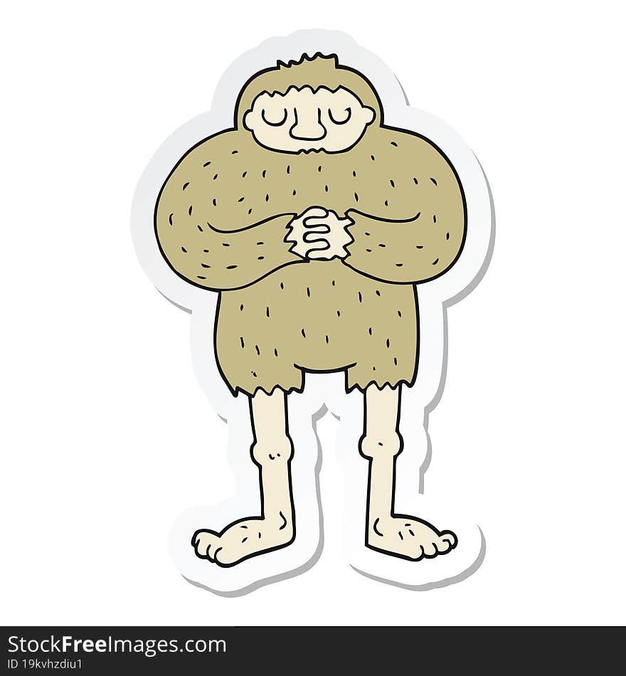 sticker of a cartoon bigfoot