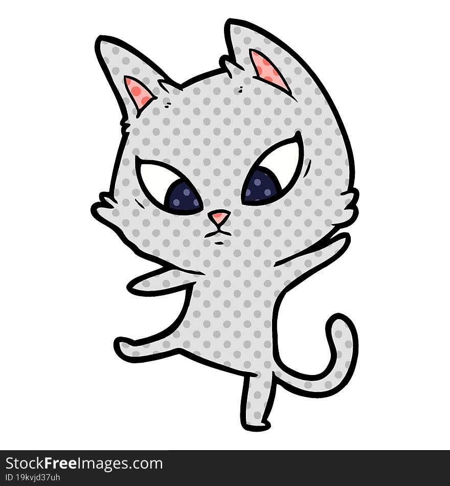 confused cartoon cat. confused cartoon cat