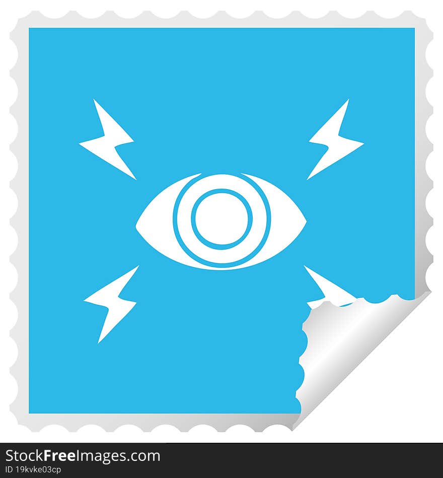 Square Peeling Sticker Cartoon Mystic Eye