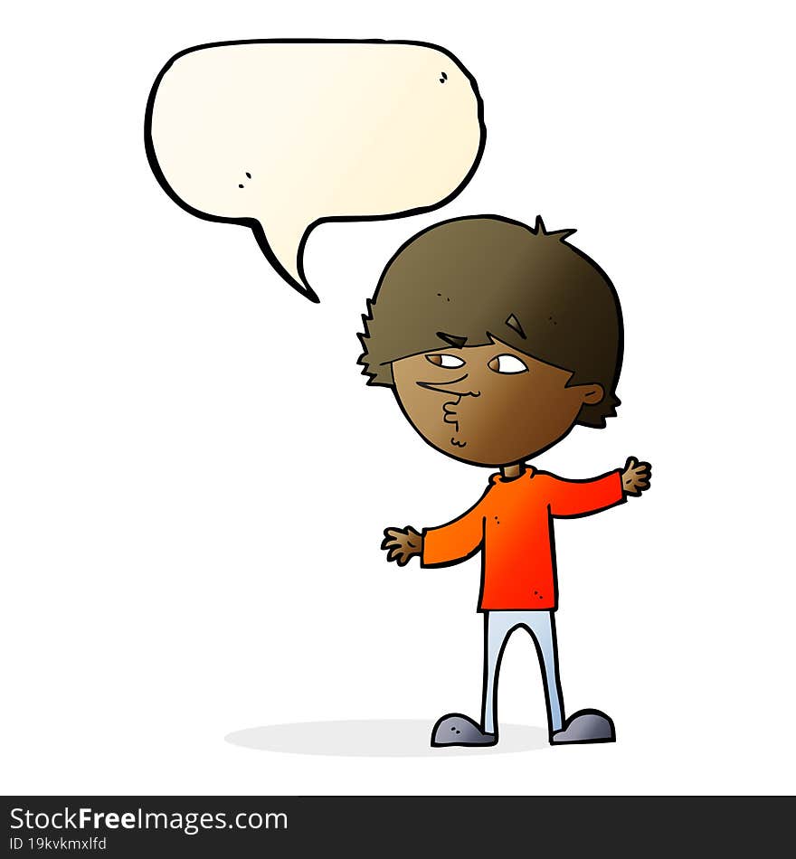 cartoon curious man with speech bubble