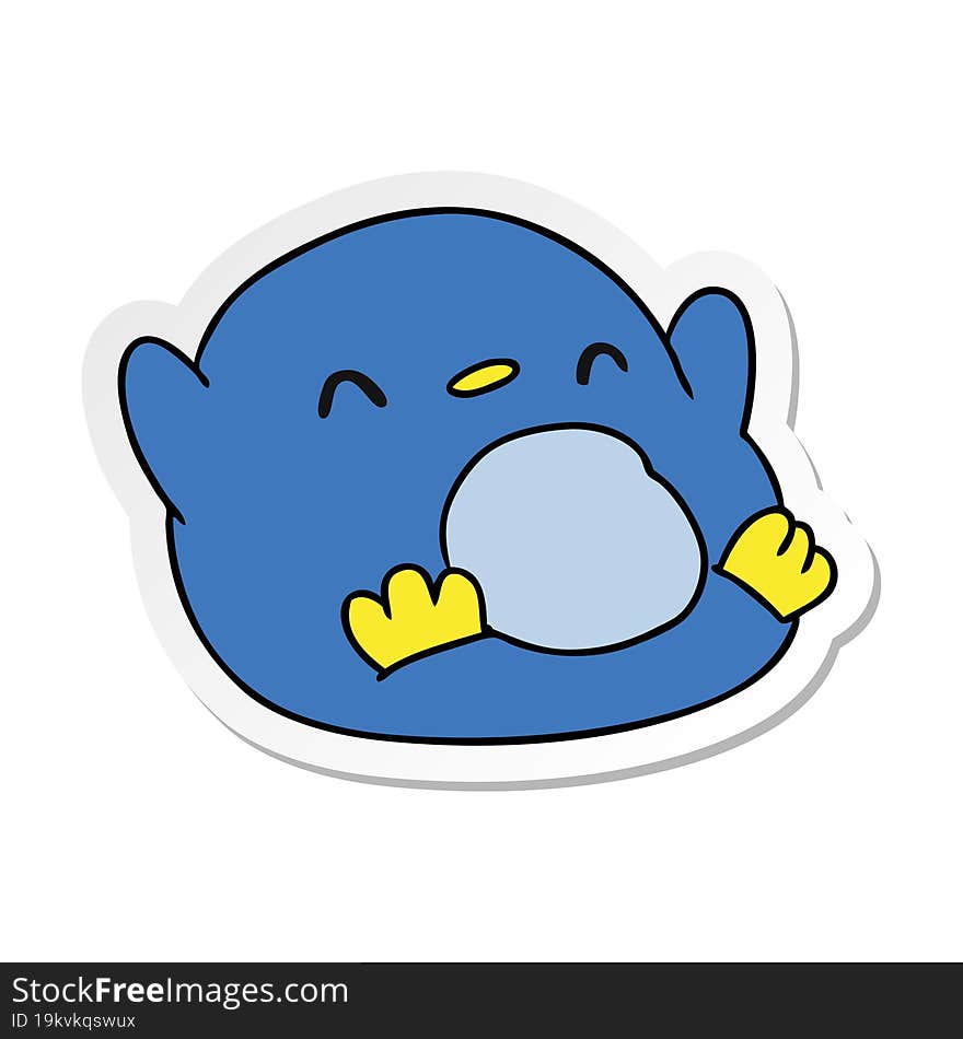 Sticker Cartoon Kawaii Of A Cute Penguin