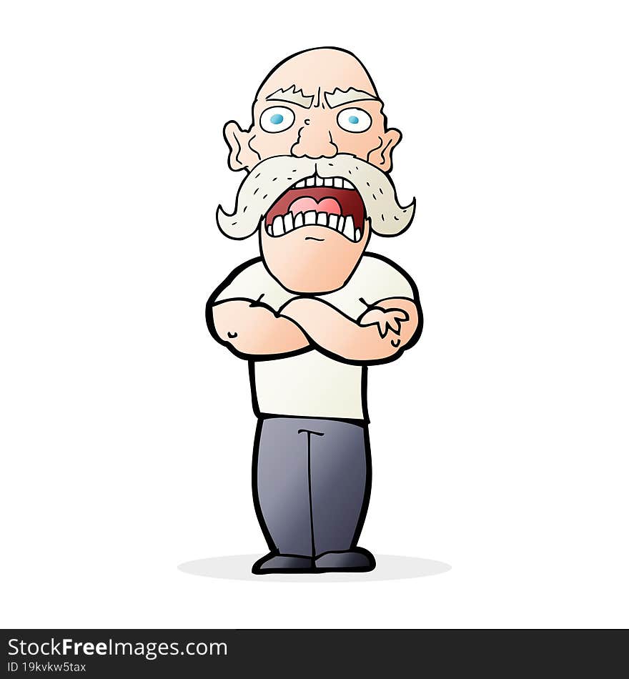 cartoon angry man