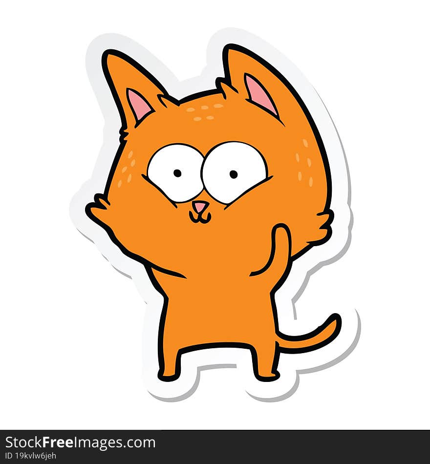 Sticker Of A Cartoon Cat