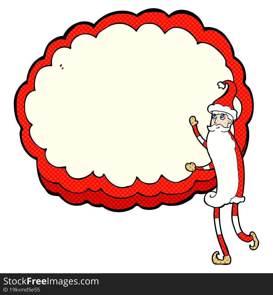 cartoon santa claus with text cloud space