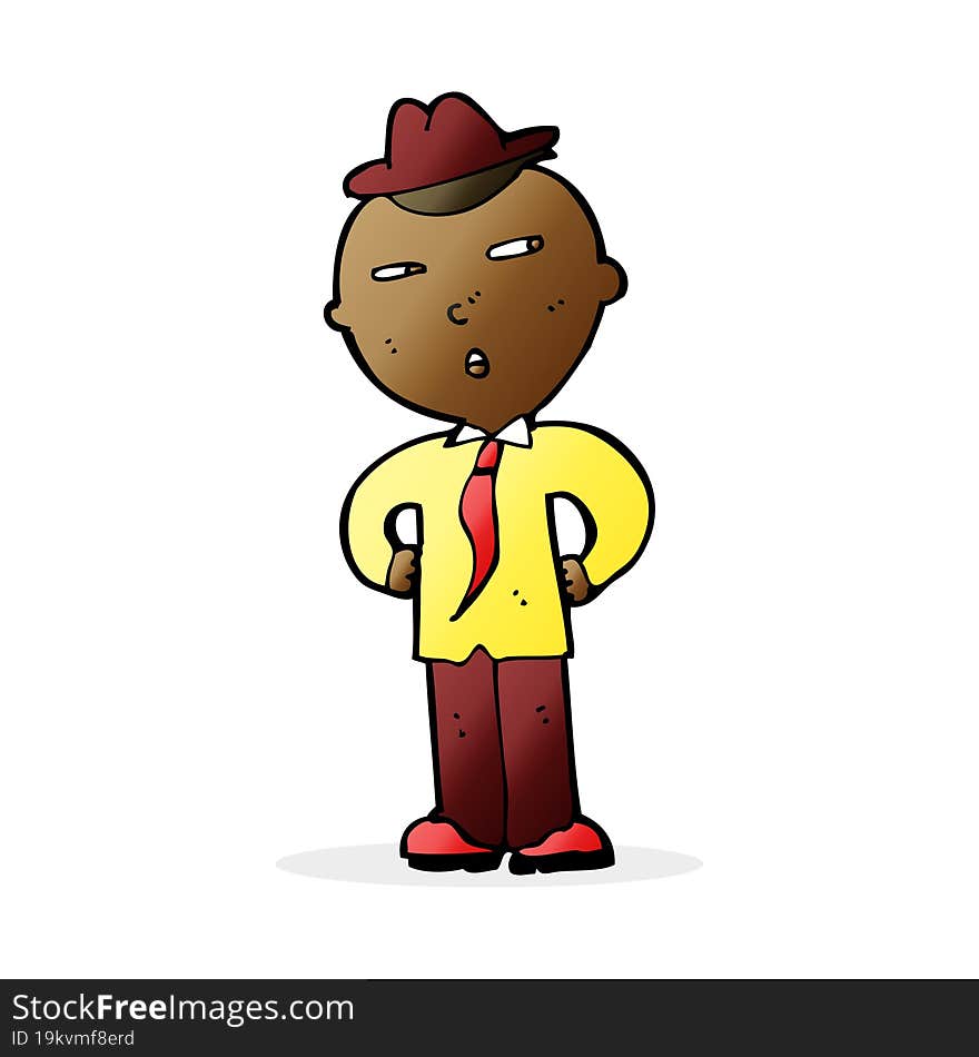 Cartoon Man Wearing Hat