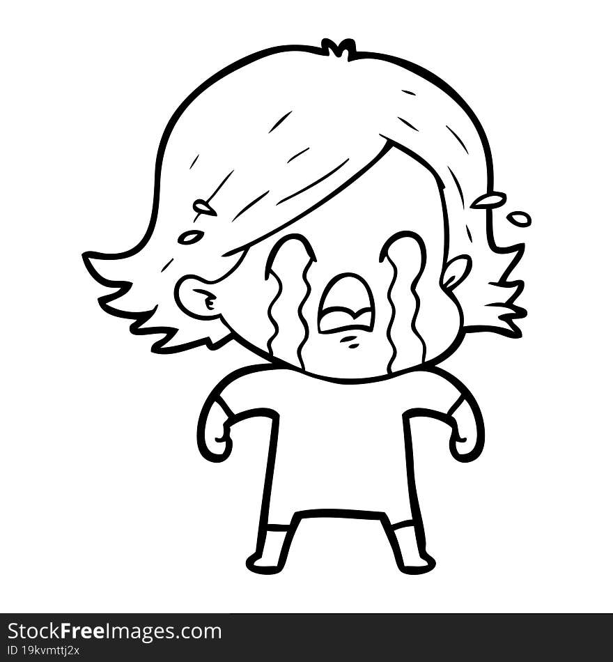 cartoon woman crying. cartoon woman crying