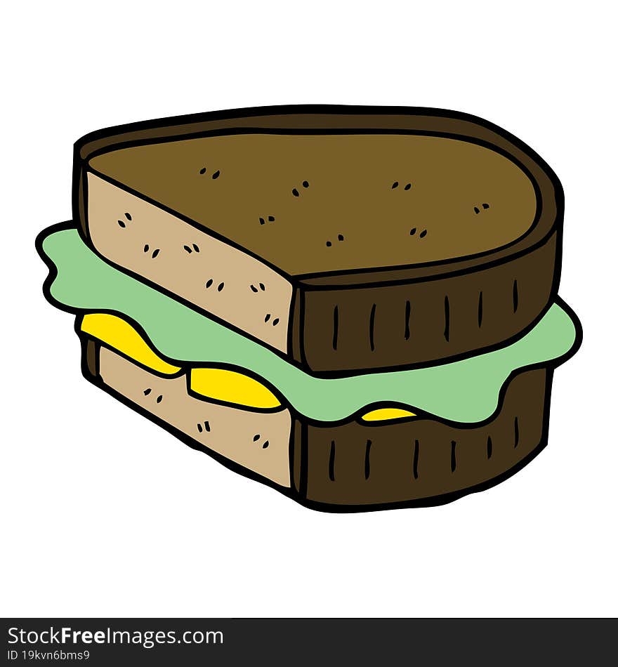 cartoon doodle loaded sandwich