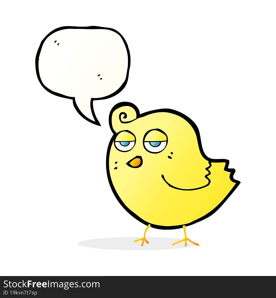 cartoon bird with speech bubble