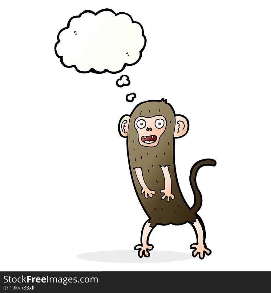 cartoon crazy monkey with thought bubble