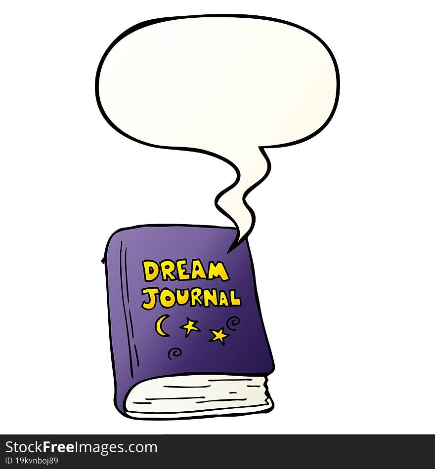 Cartoon Dream Journal And Speech Bubble In Smooth Gradient Style