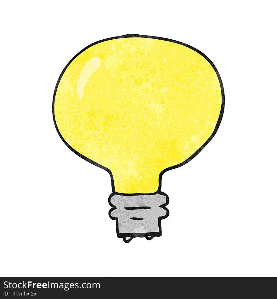 freehand textured cartoon light bulb