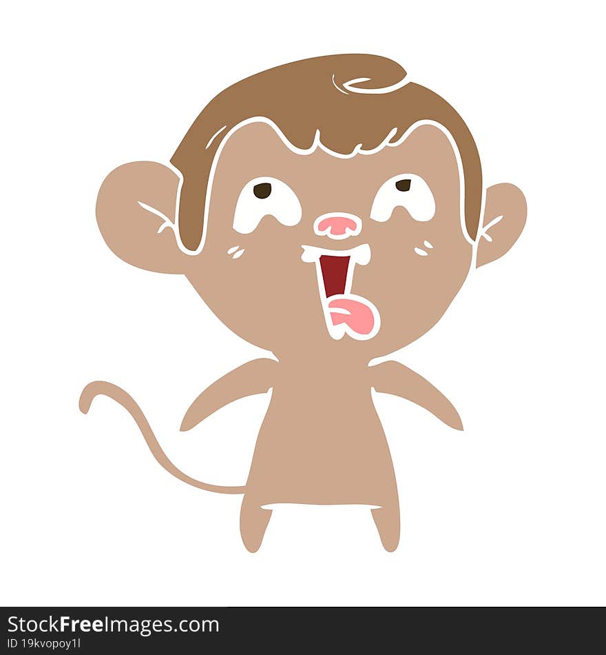 crazy flat color style cartoon monkey