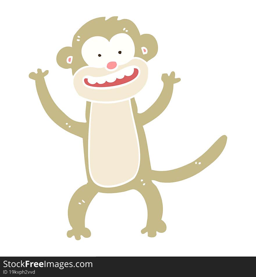 flat color illustration cartoon monkey