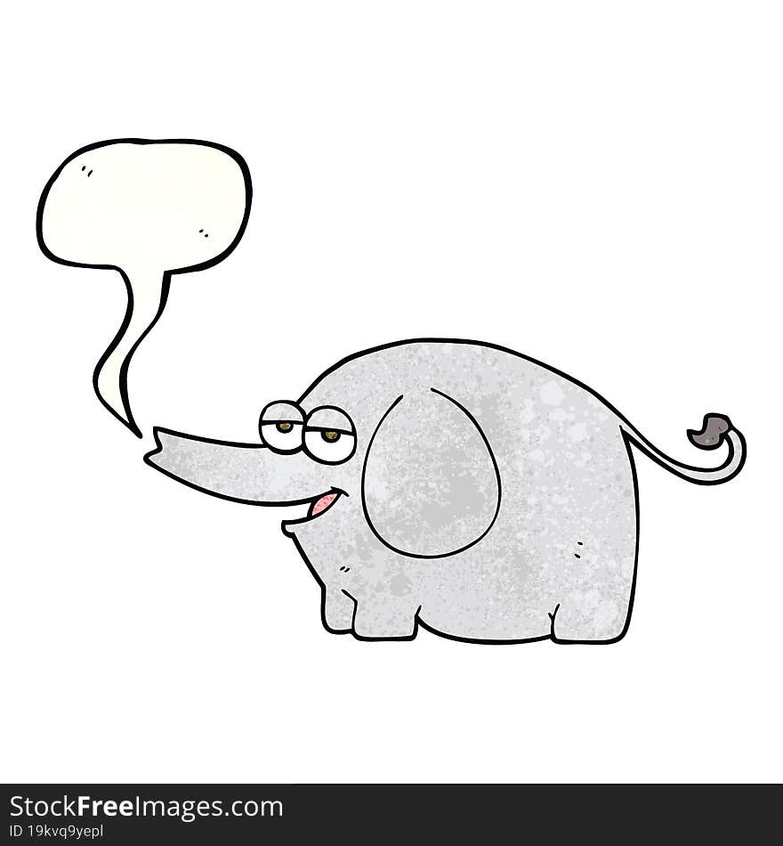 speech bubble textured cartoon elephant squirting water