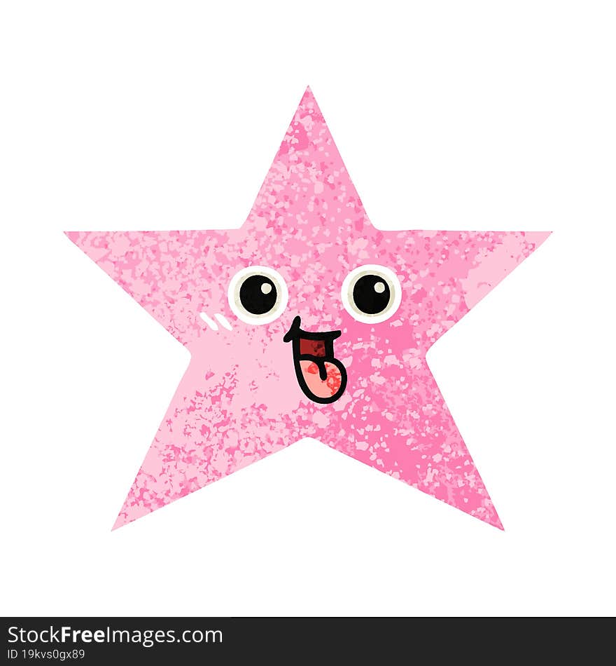 retro illustration style cartoon of a star fish