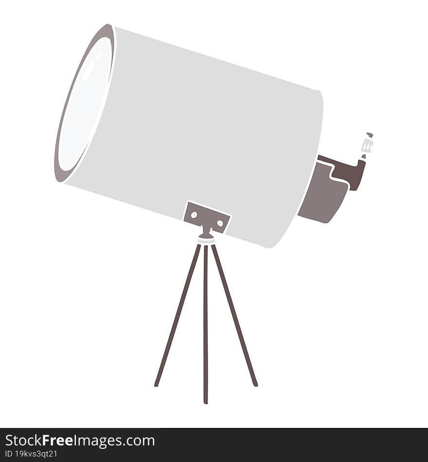 flat color style cartoon big telescope