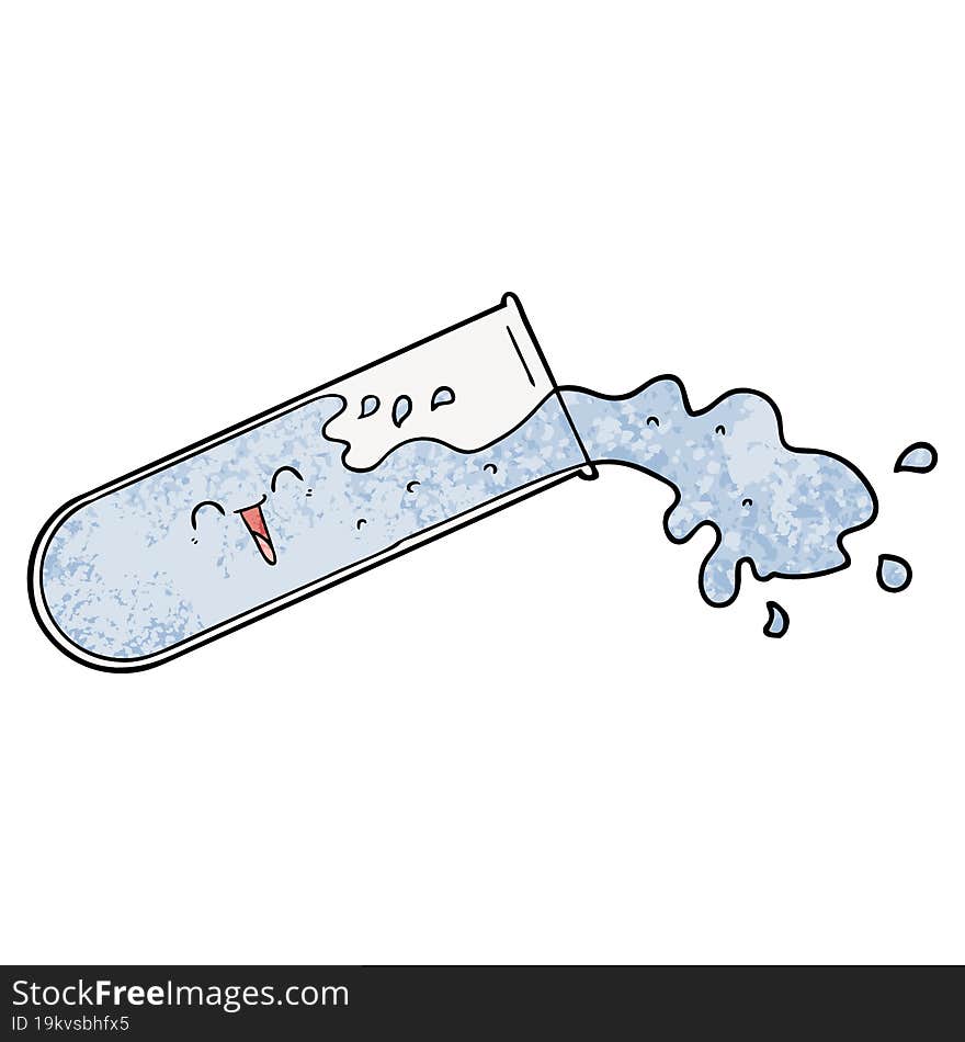 cartoon test tube spilling. cartoon test tube spilling