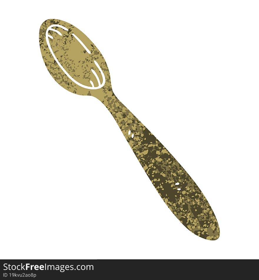 quirky retro illustration style cartoon wooden spoon