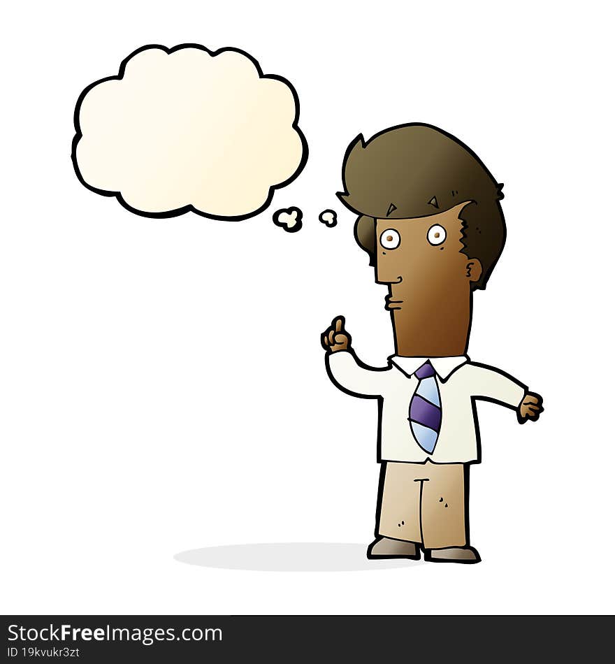 cartoon man with question with thought bubble