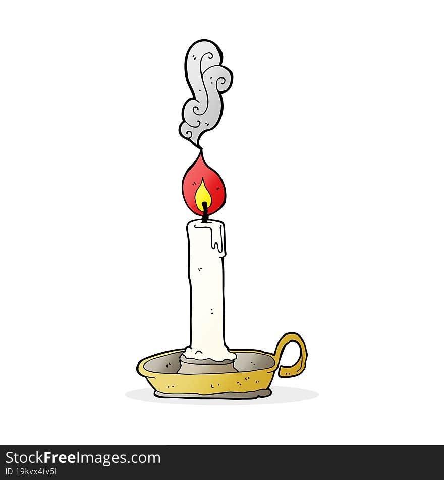 cartoon burning candle