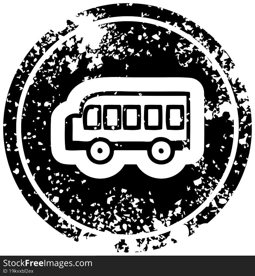 school bus distressed icon symbol