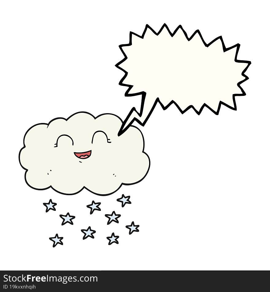 Speech Bubble Cartoon Cloud Snowing