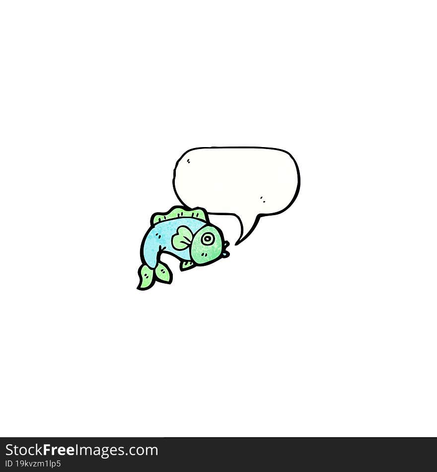 cartoon fish with speech bubble