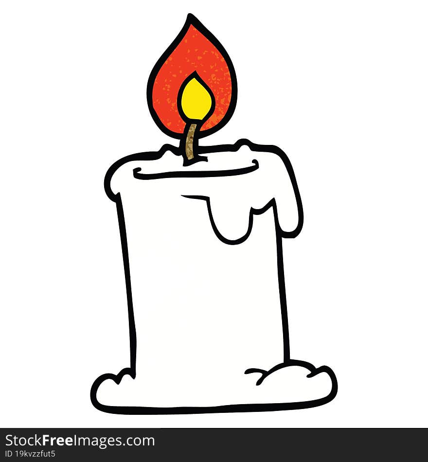 Cartoon Doodle Candle Burning