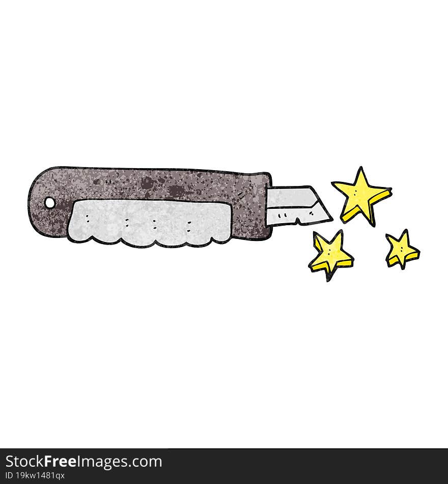 freehand drawn texture cartoon knife