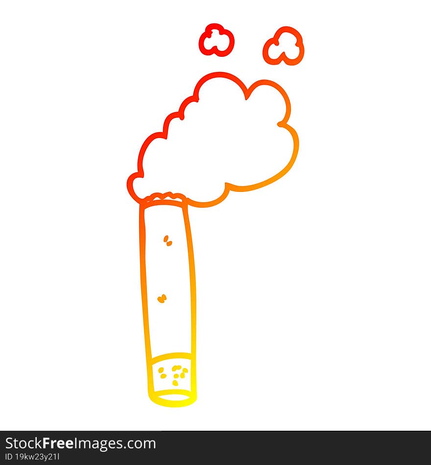 warm gradient line drawing cartoon cigarette