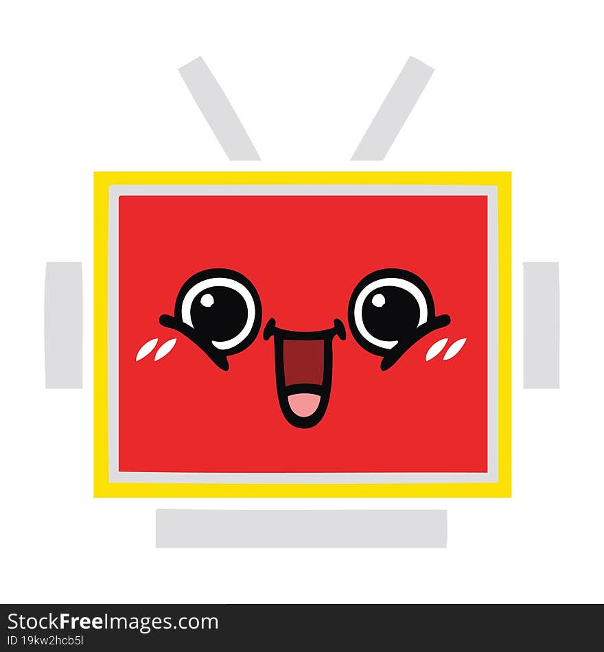 flat color retro cartoon robot head