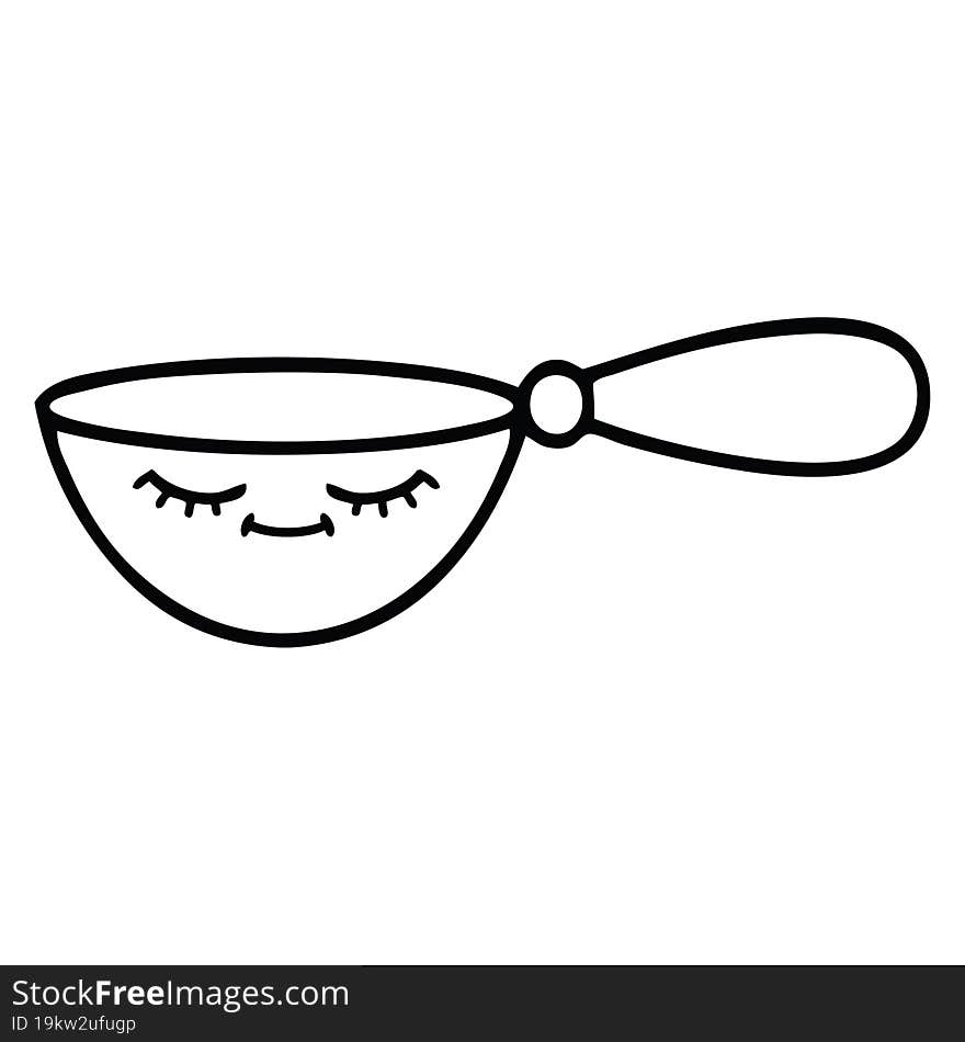 line drawing cartoon measuring spoon