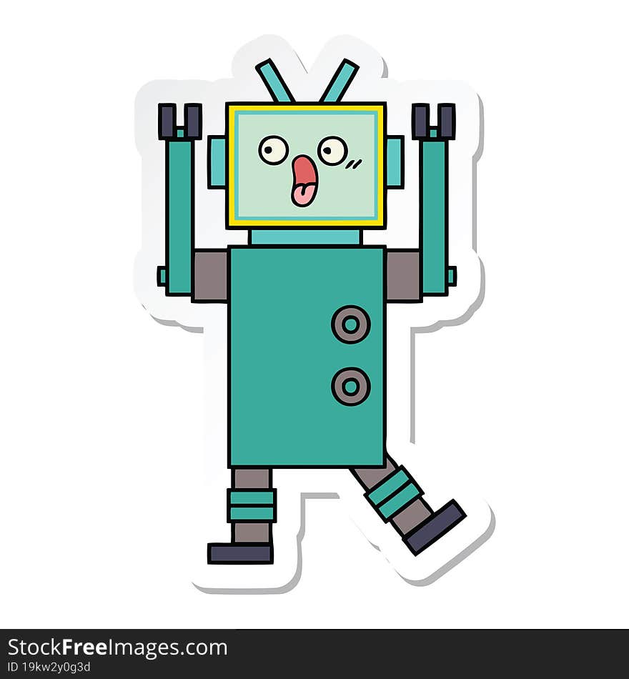 sticker of a cute cartoon robot