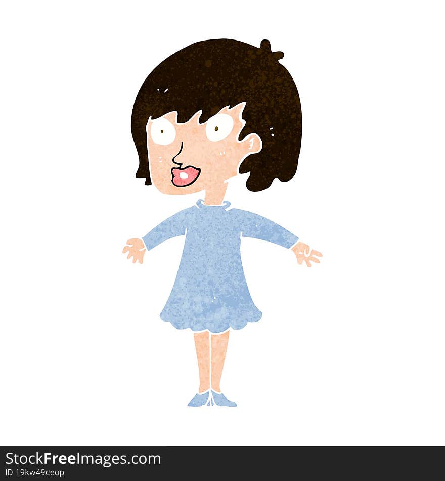 cartoon woman wearing dress