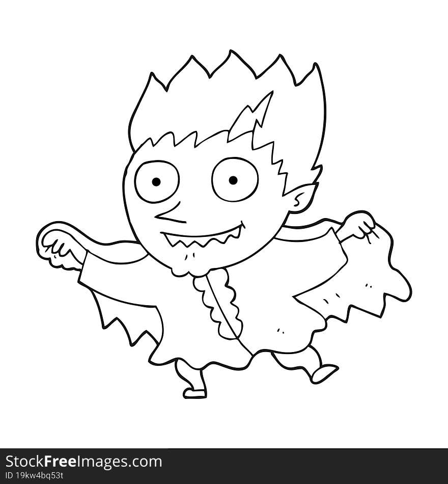 black and white cartoon vampire