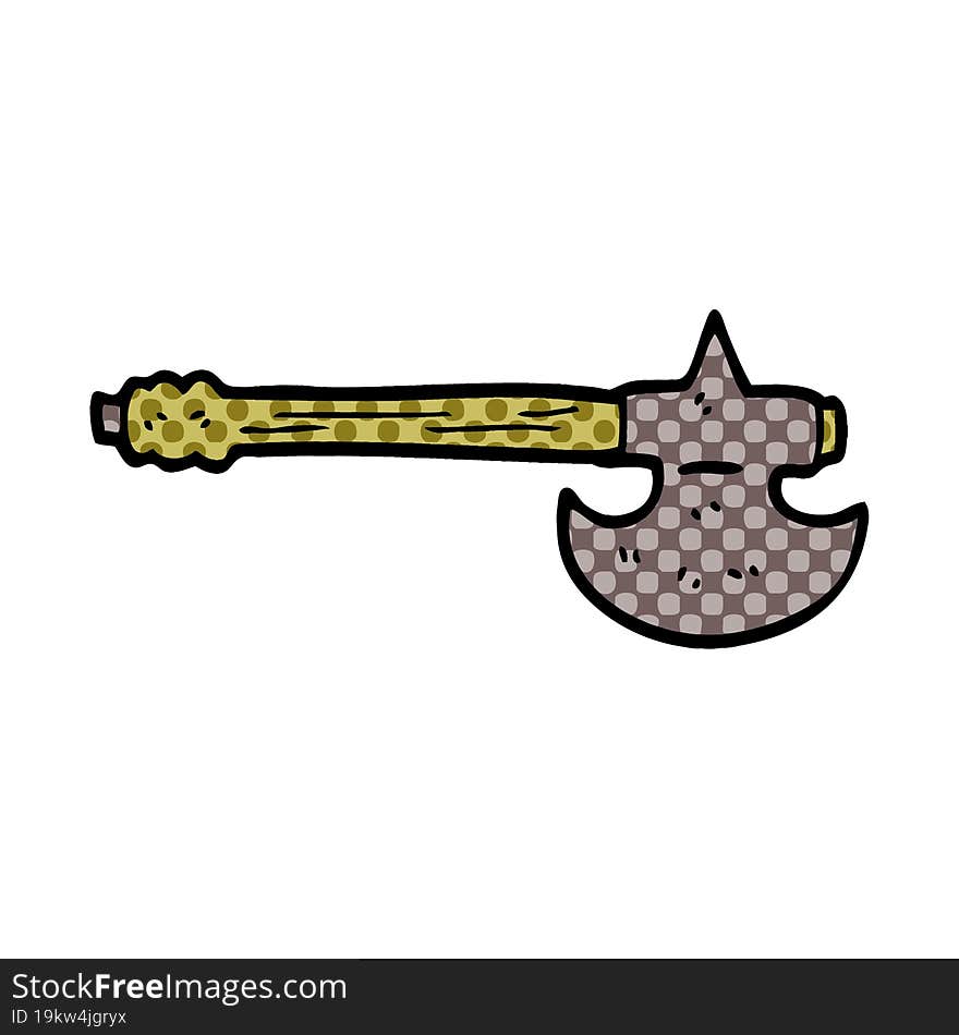 Cartoon Doodle Medieval Axe