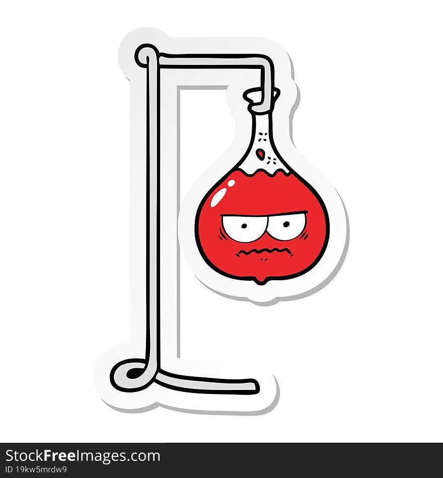 sticker of a angry cartoon science experiment